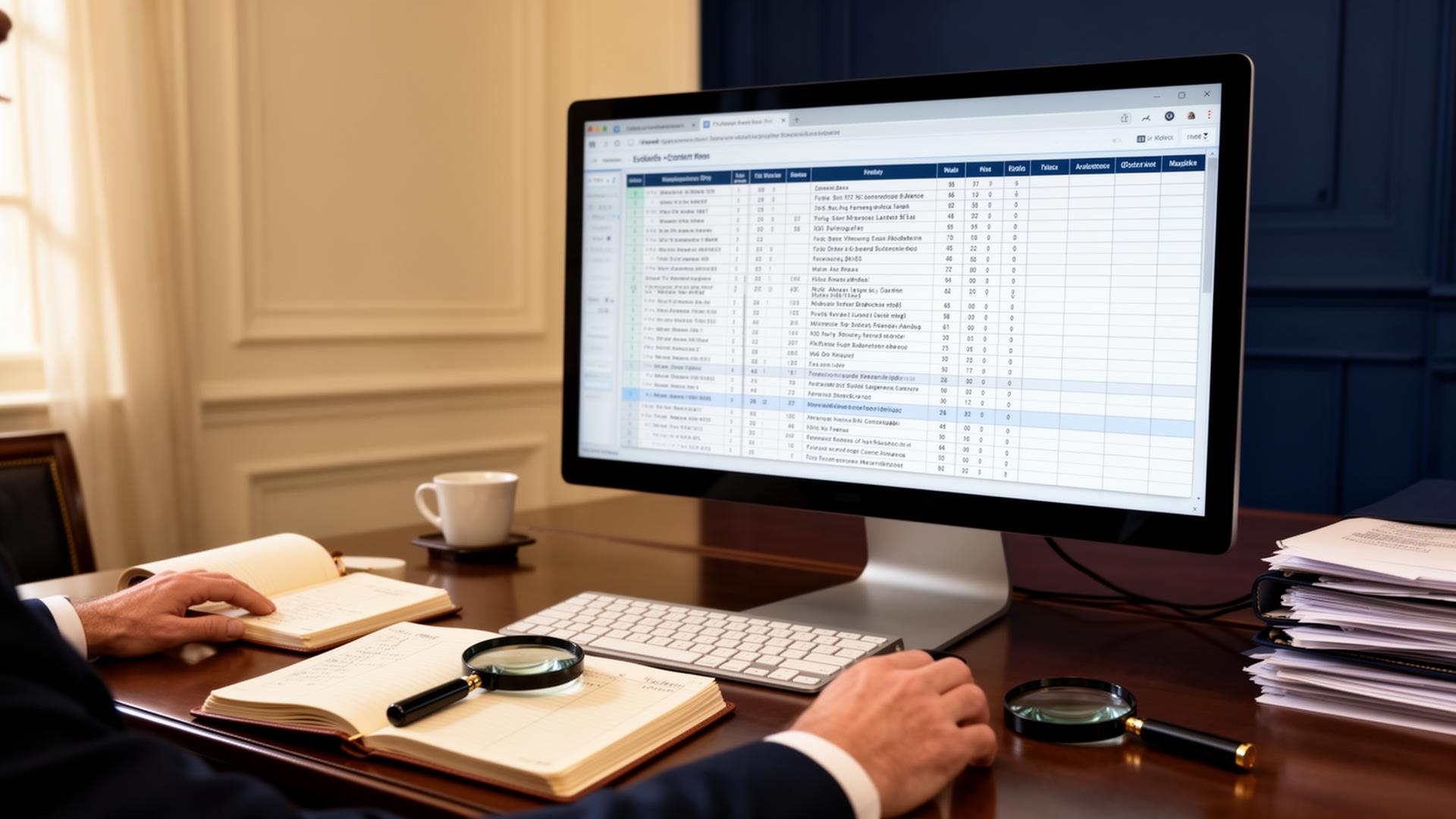 360° IT Audit — auditor reviewing a control matrix and evidence files, MAST Consulting Group